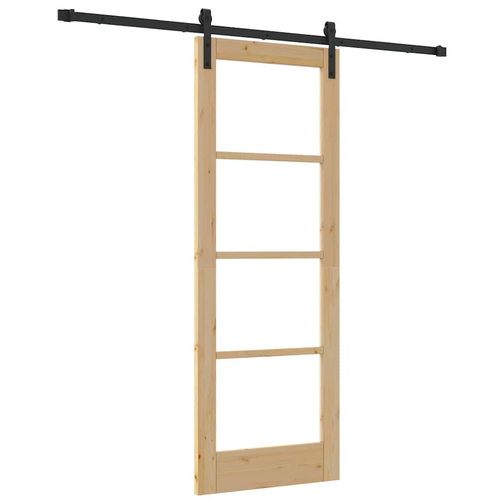 Porte coulissante ORKDAL naturelle et noire 73,5 x 198,5 cm 
