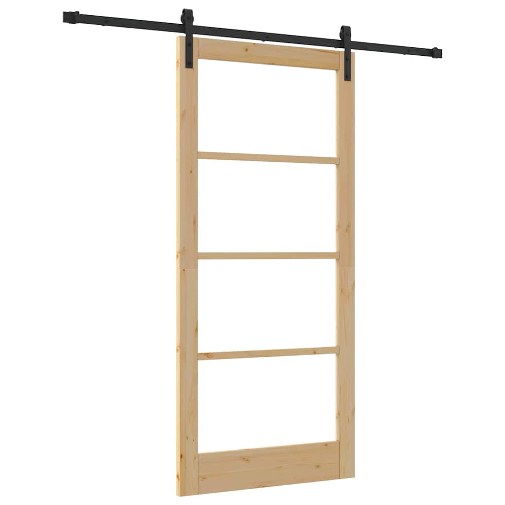 Porte coulissante ORKDAL naturelle et noire 93 x 202 cm 