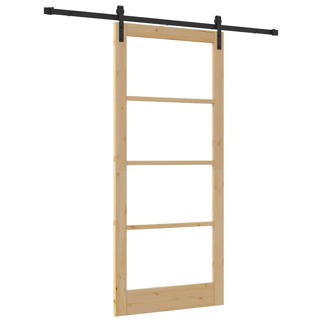 Porte coulissante ORKDAL naturelle et noire 93 x 211 cm 