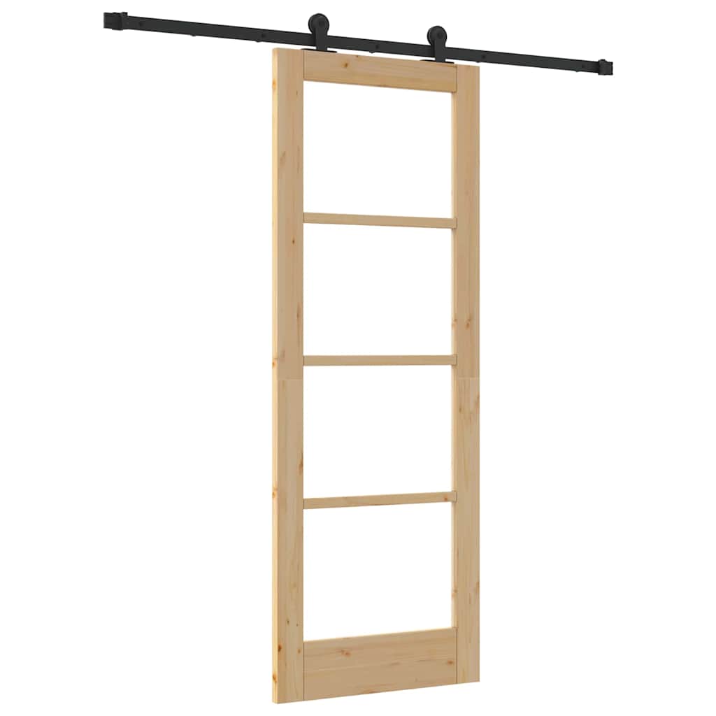 Porte coulissante ORKDAL naturelle et noire 73,5 x 198,5 cm 