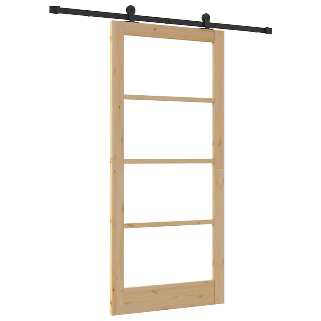 Porte coulissante ORKDAL naturelle et noire 93 x 202 cm 