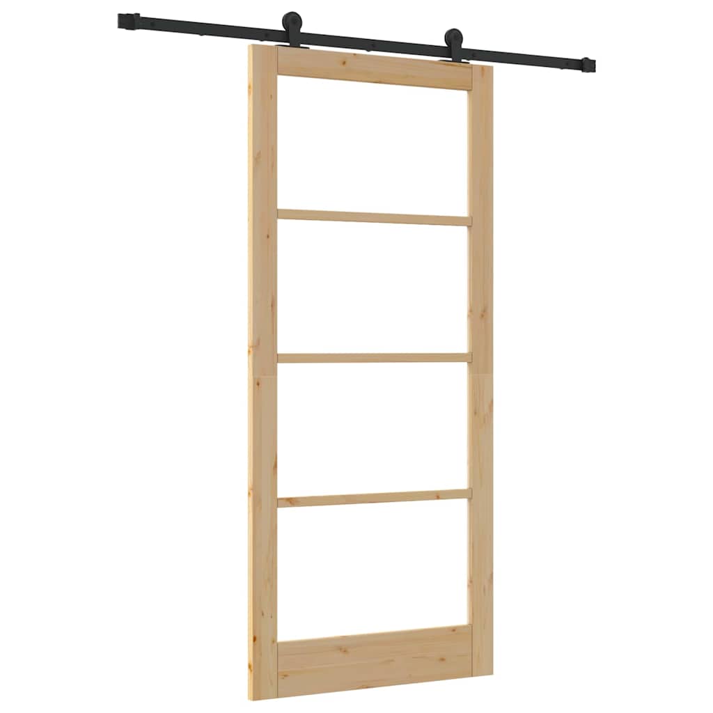 Porte coulissante ORKDAL naturel et noir 93 x 211 cm 