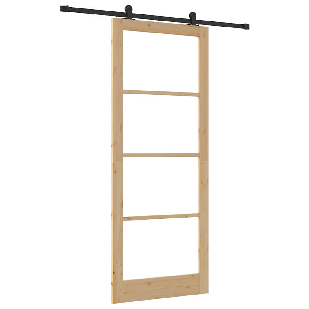 Porte coulissante ORKDAL naturelle et noire 93 x 232 cm 