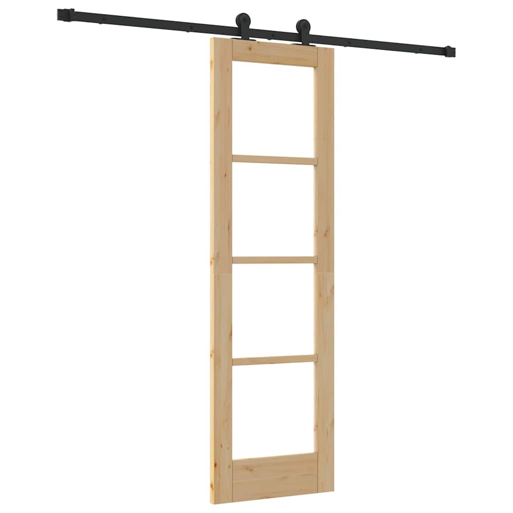 Porte coulissante ORKDAL naturel et noir 61 x 198,5 cm 