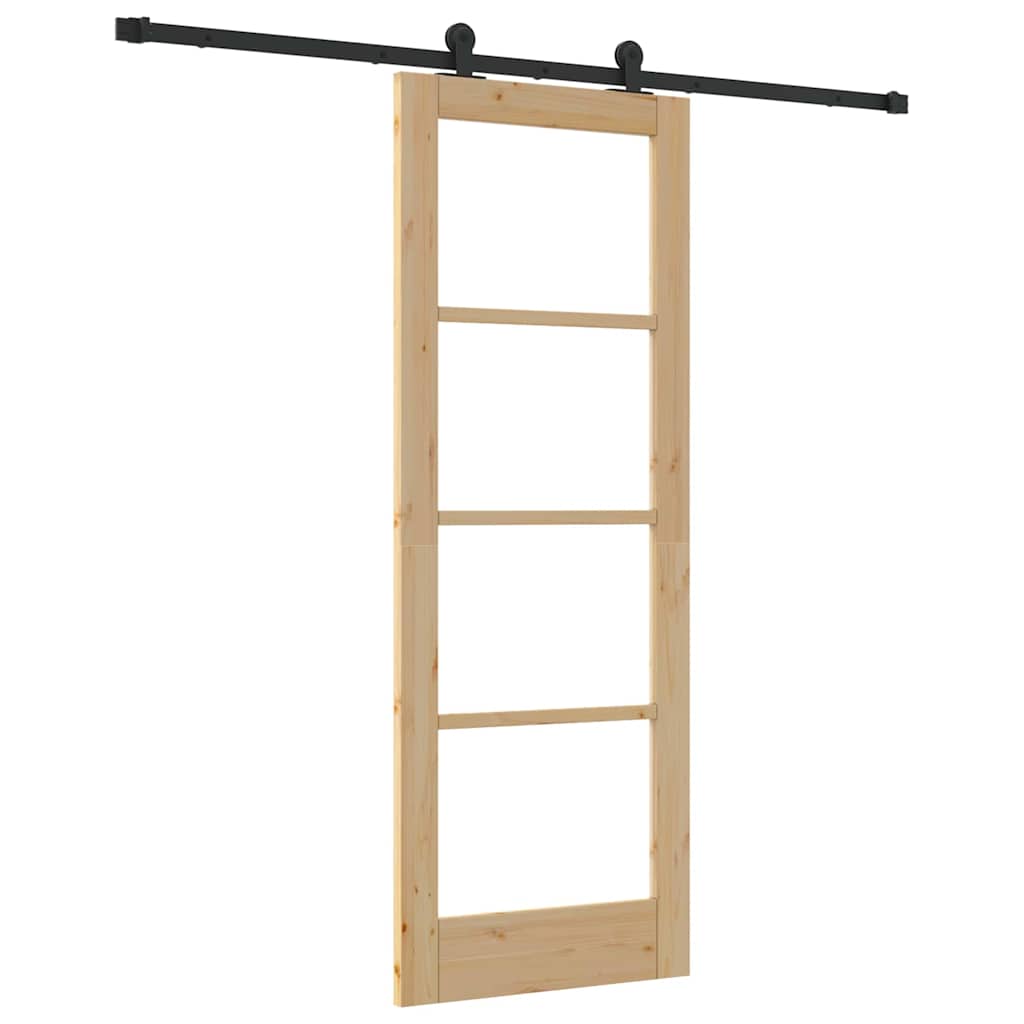 Porte coulissante ORKDAL naturel et noir 73,5 x 198,5 cm 
