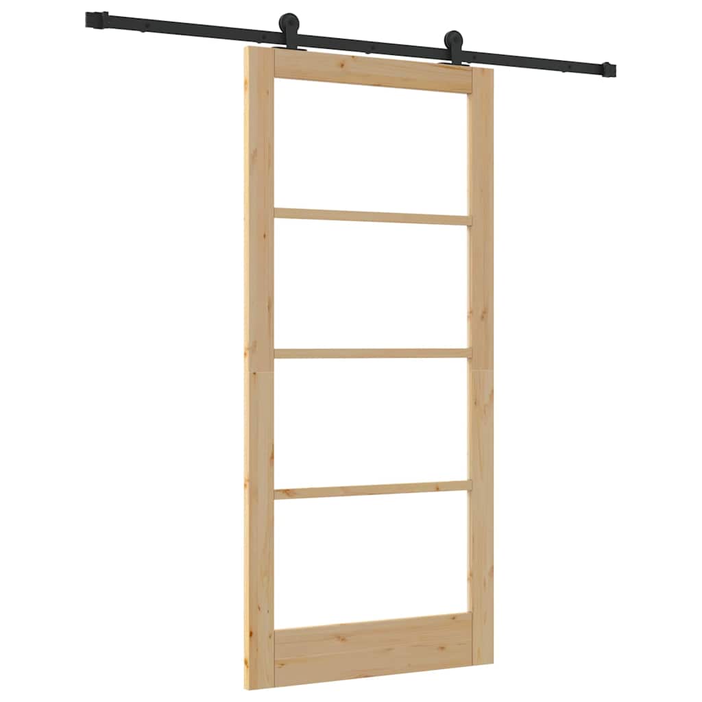 Porte coulissante ORKDAL naturel et noir 93 x 202 cm 