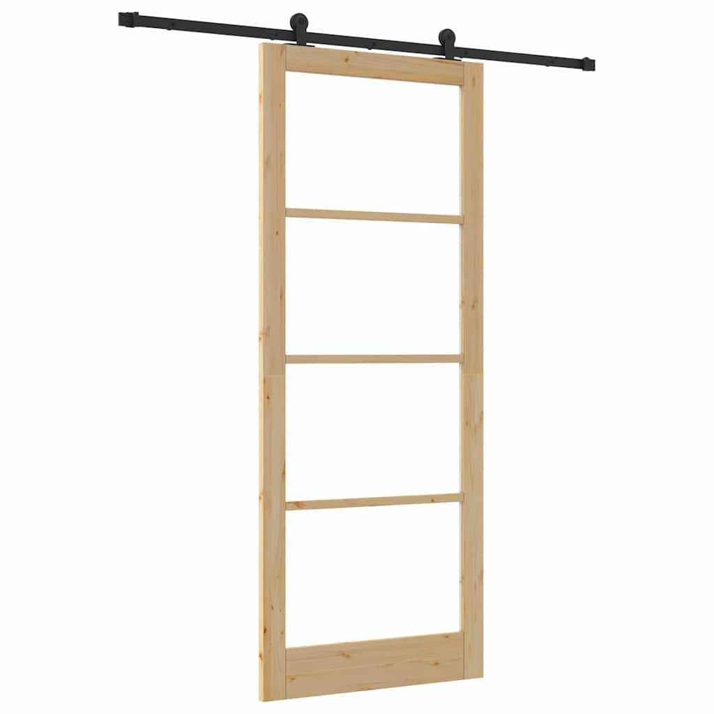 Porte coulissante ORKDAL naturel et noir 93 x 232 cm 