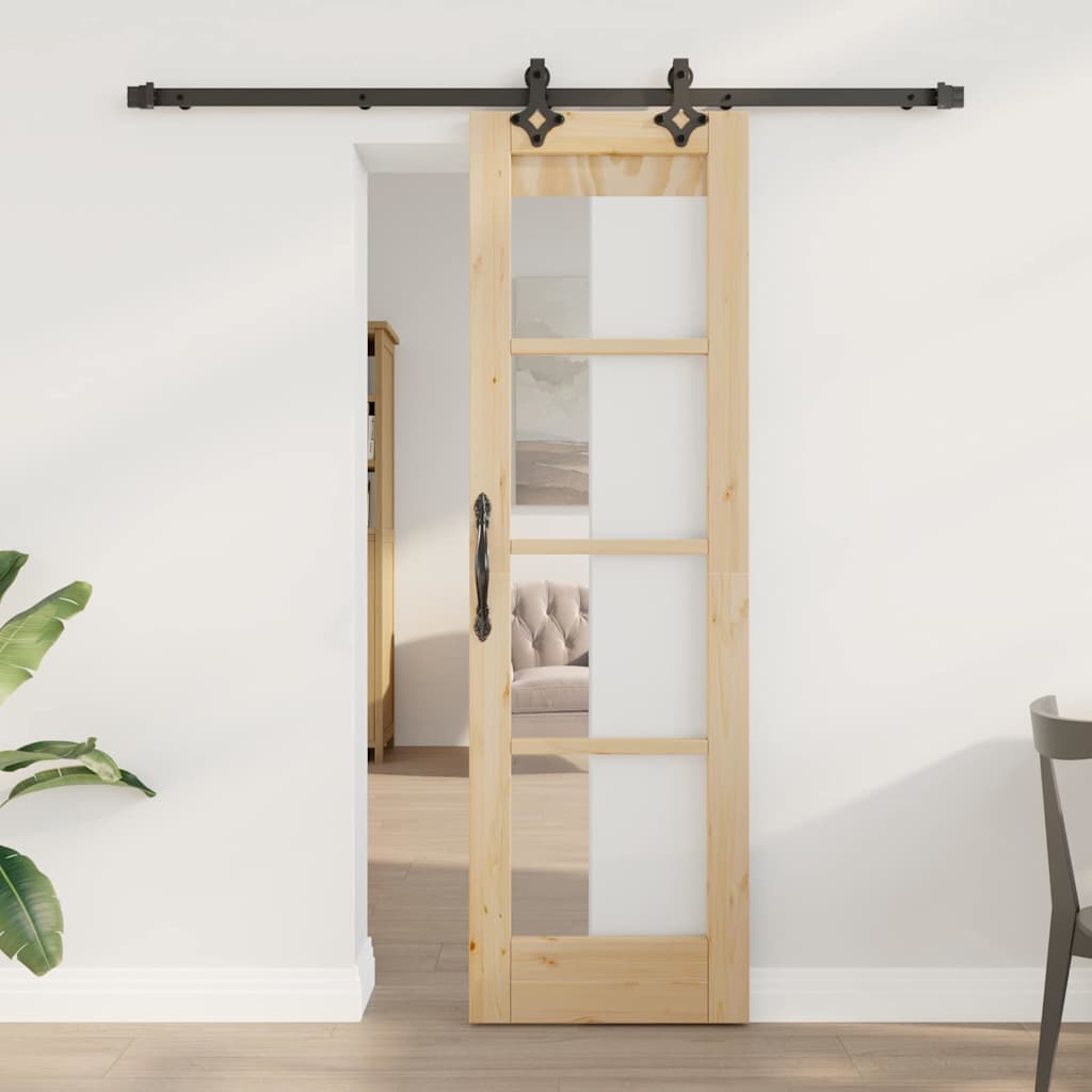 Porte coulissante ORKDAL naturelle et noire 61 x 198,5 cm 