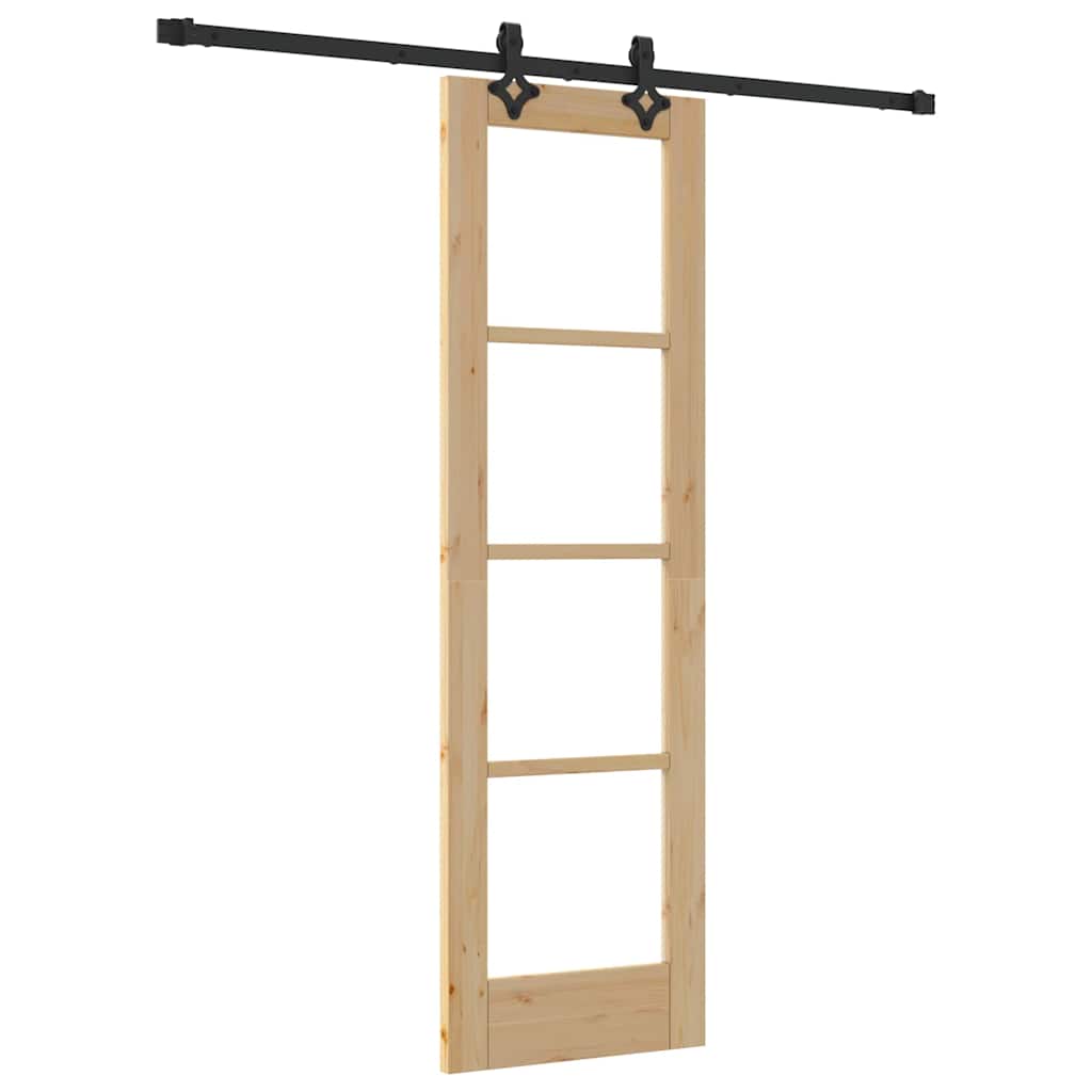 Porte coulissante ORKDAL naturelle et noire 61 x 198,5 cm 