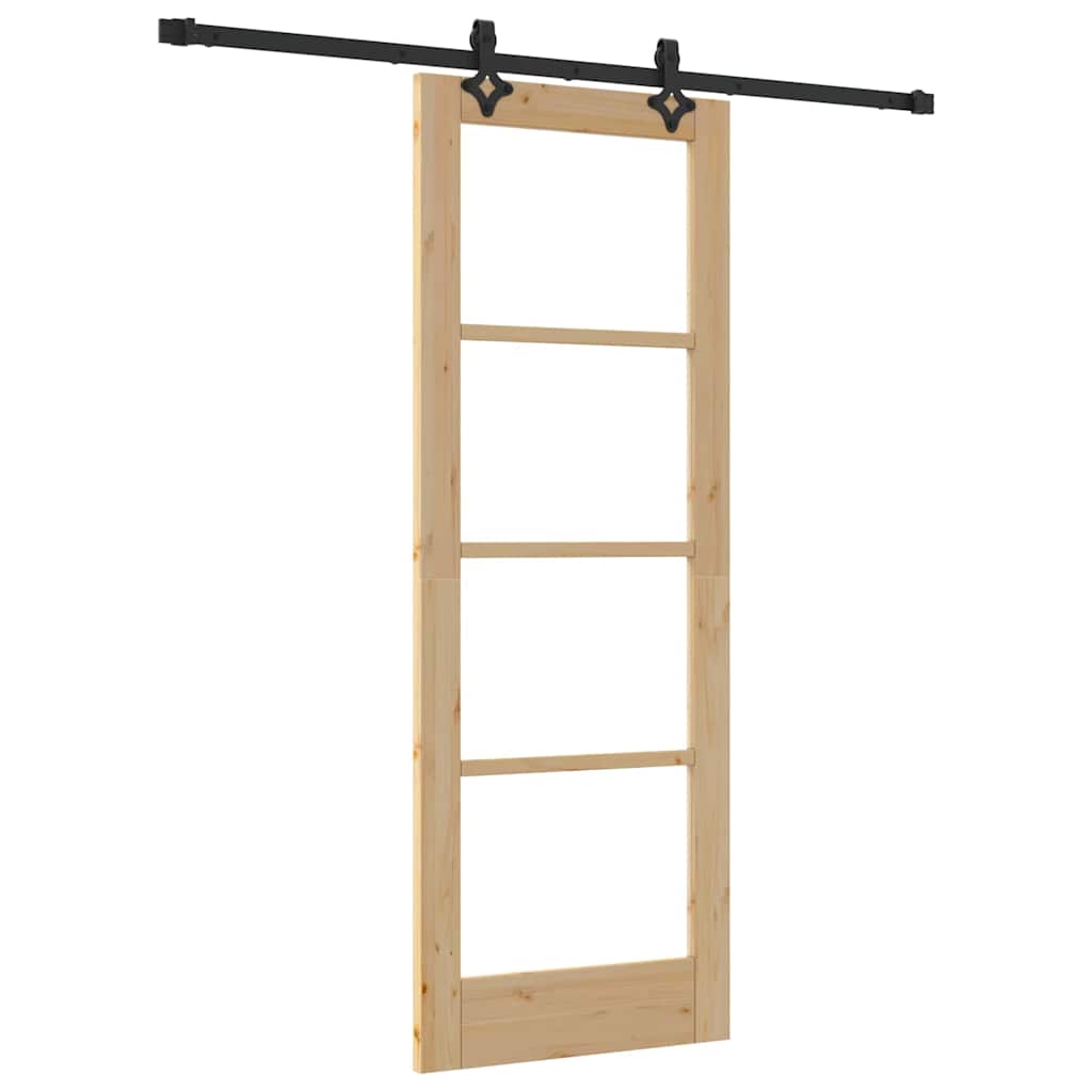 Porte coulissante ORKDAL naturelle et noire 73,5 x 198,5 cm 