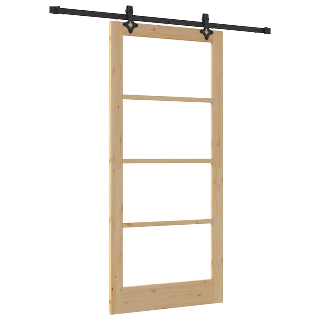 Porte coulissante ORKDAL naturelle et noire 93 x 202 cm 
