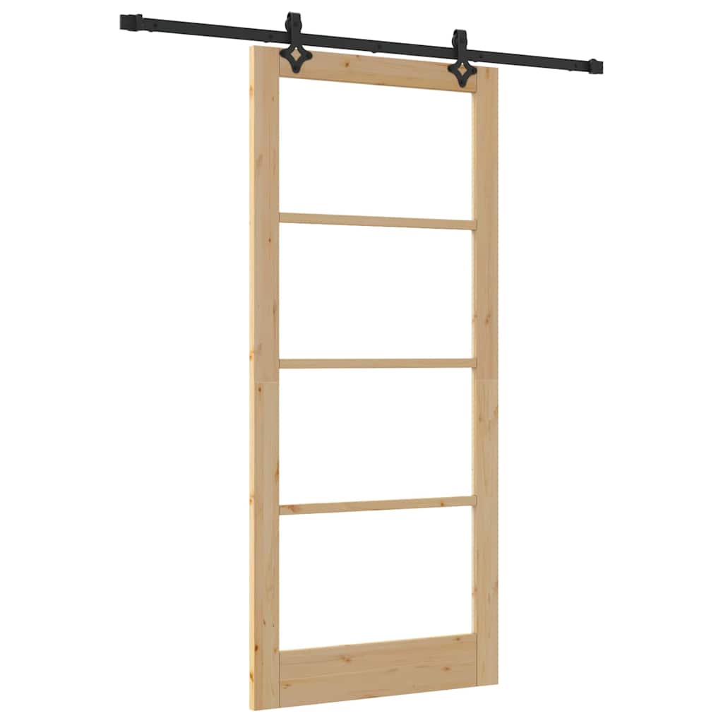 Porte coulissante ORKDAL naturelle et noire 93 x 211 cm 