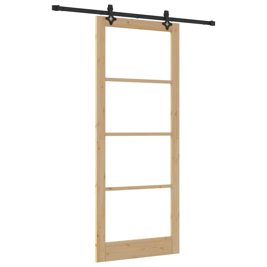 Porte coulissante ORKDAL naturelle et noire 93 x 232 cm 