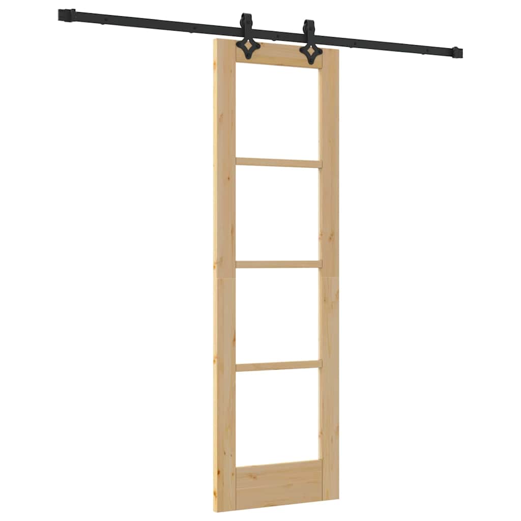 Porte coulissante ORKDAL naturelle et noire 61 x 198,5 cm 