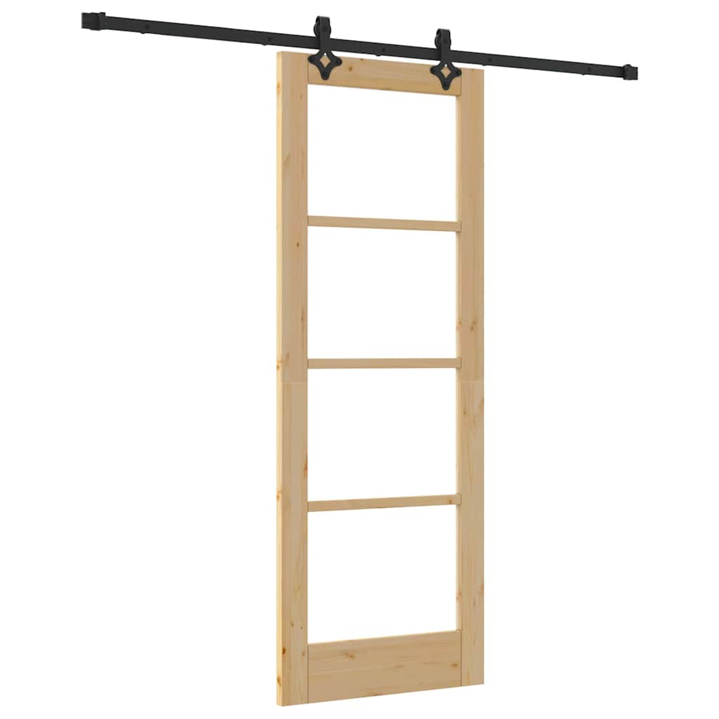 Porte coulissante ORKDAL naturel et noir 73,5 x 198,5 cm 