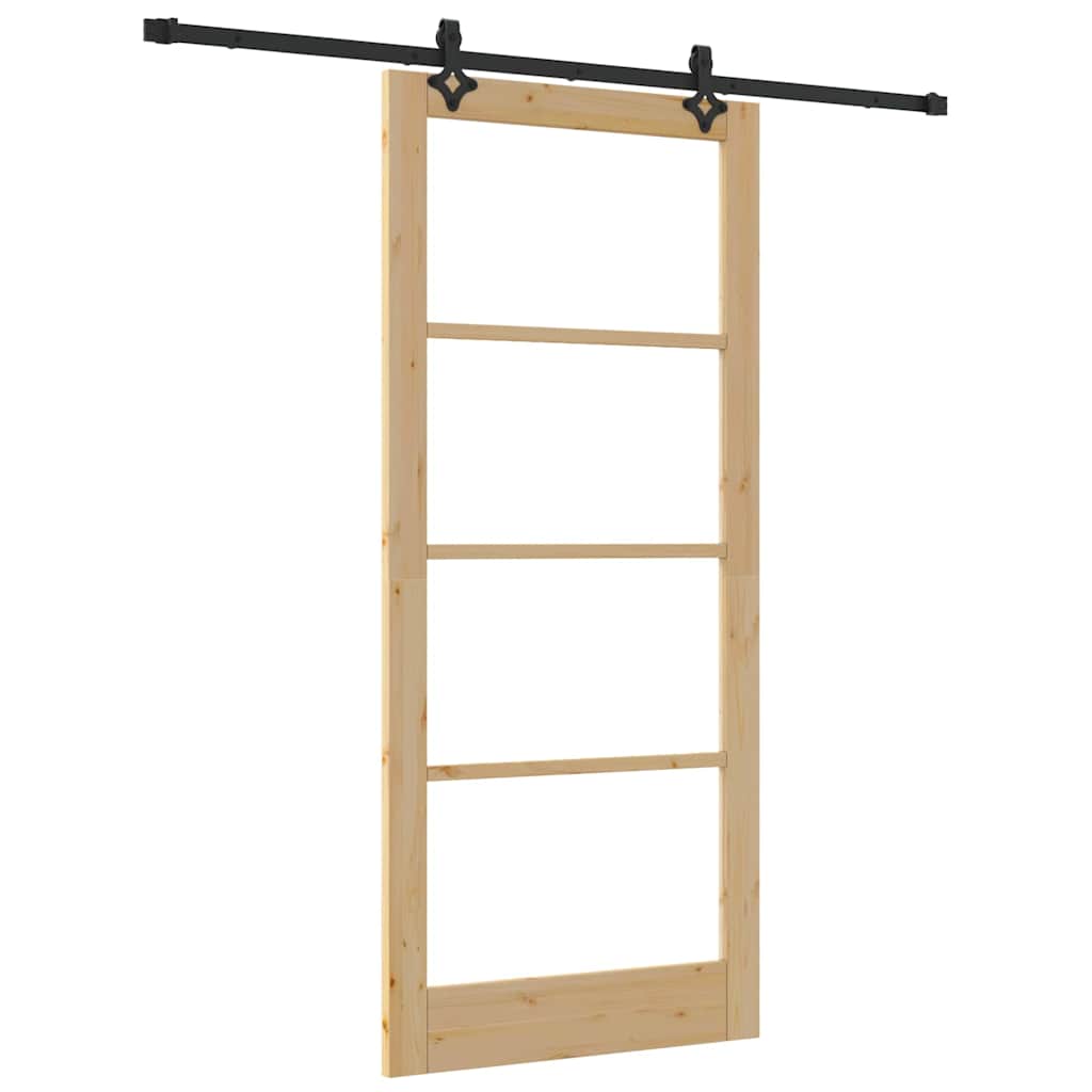 Porte coulissante ORKDAL naturelle et noire 93 x 211 cm 