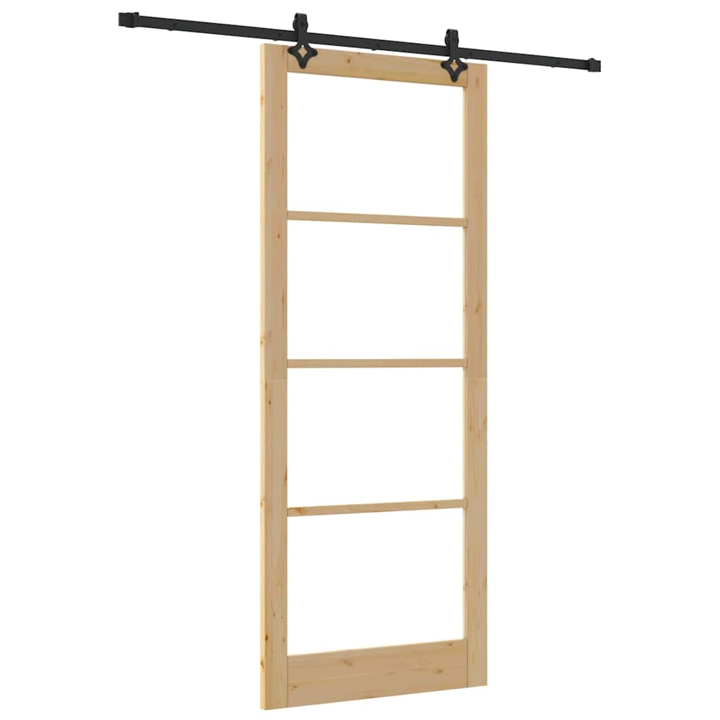 Porte coulissante ORKDAL naturelle et noire 93 x 232 cm 