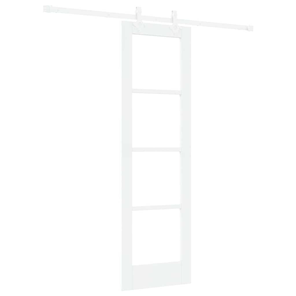 Porte coulissante 61 x 198,5 cm en bois de pin massif et verre 