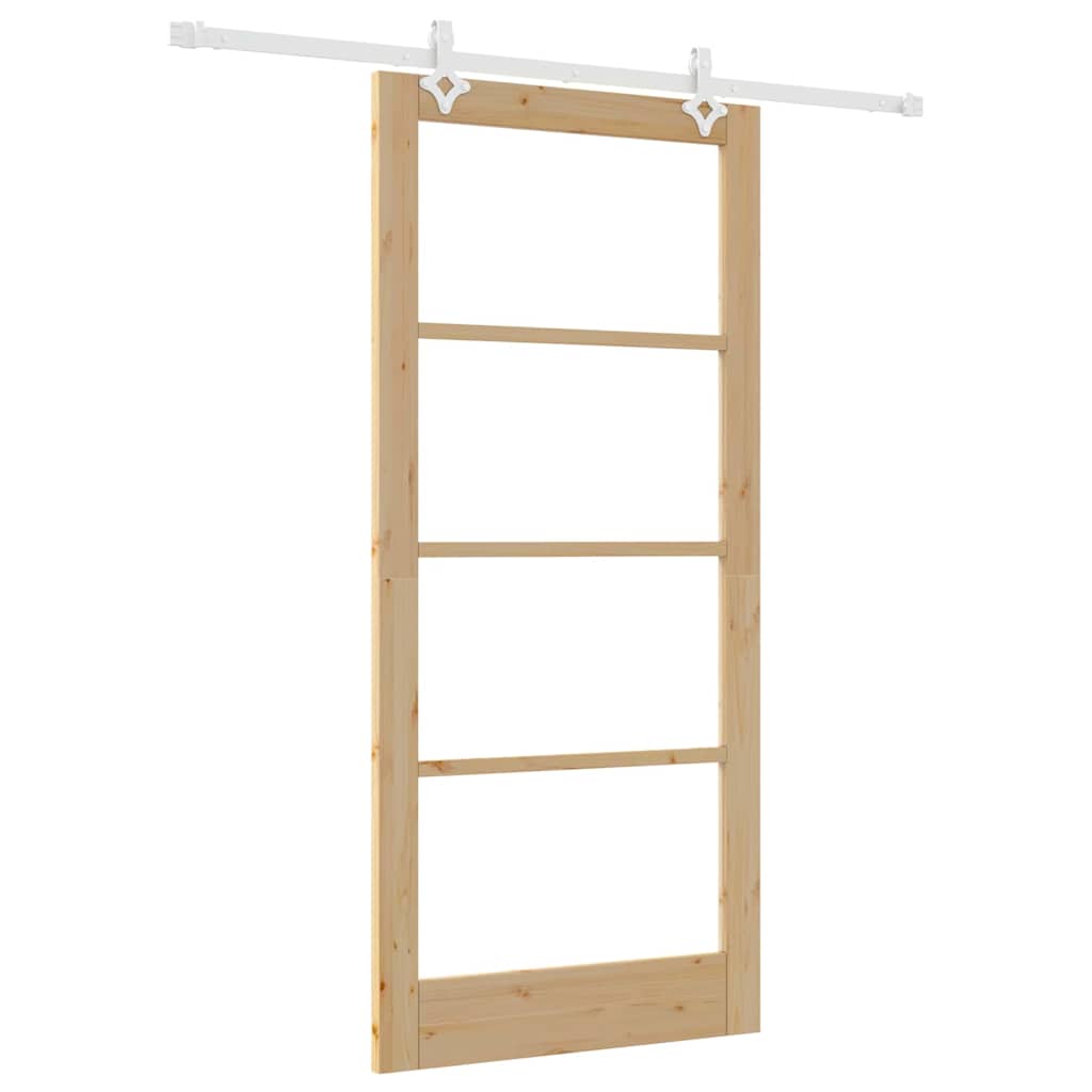 Porte coulissante naturelle 93 x 202 cm 