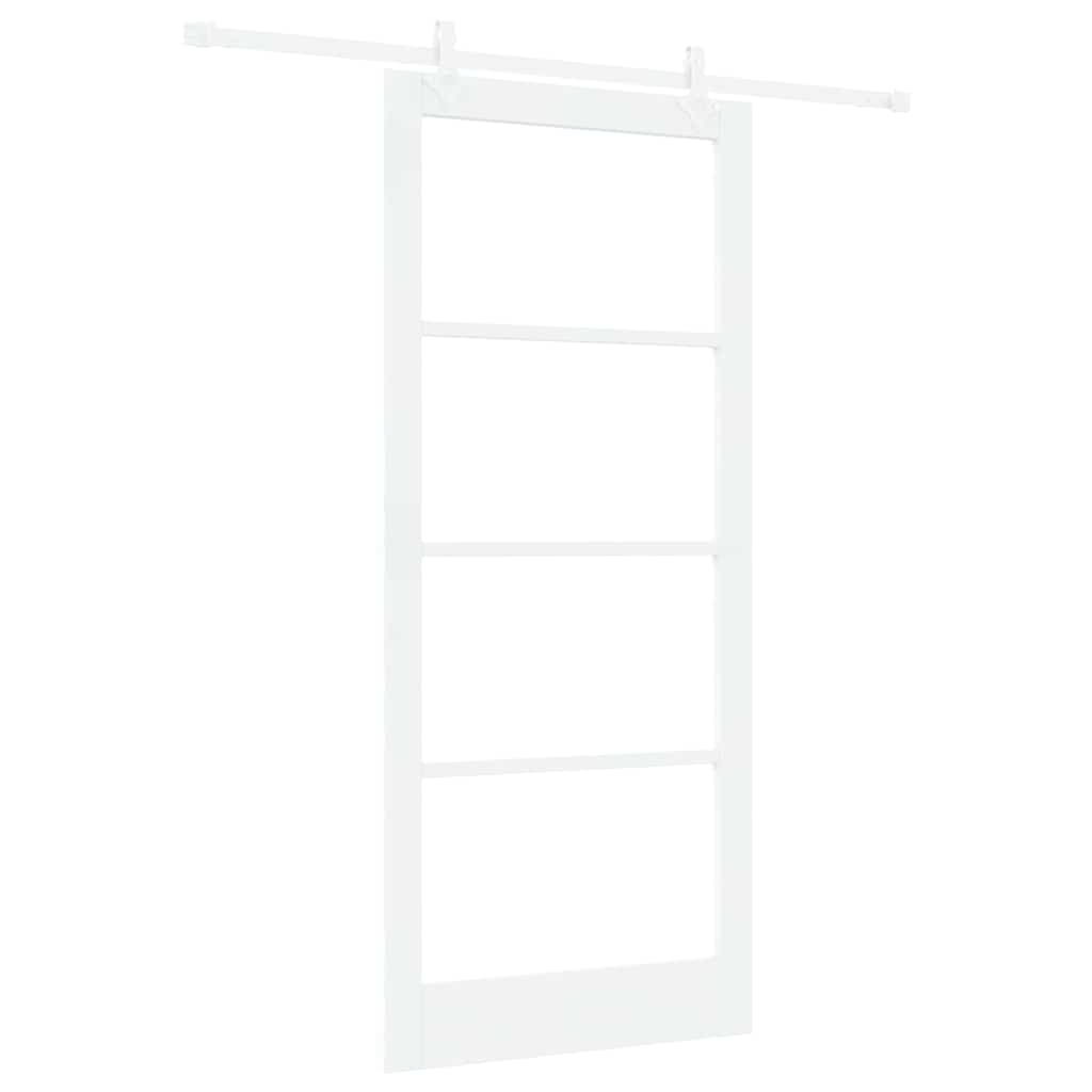 Porte coulissante 93 x 211 cm Bois de pin massif et verre 