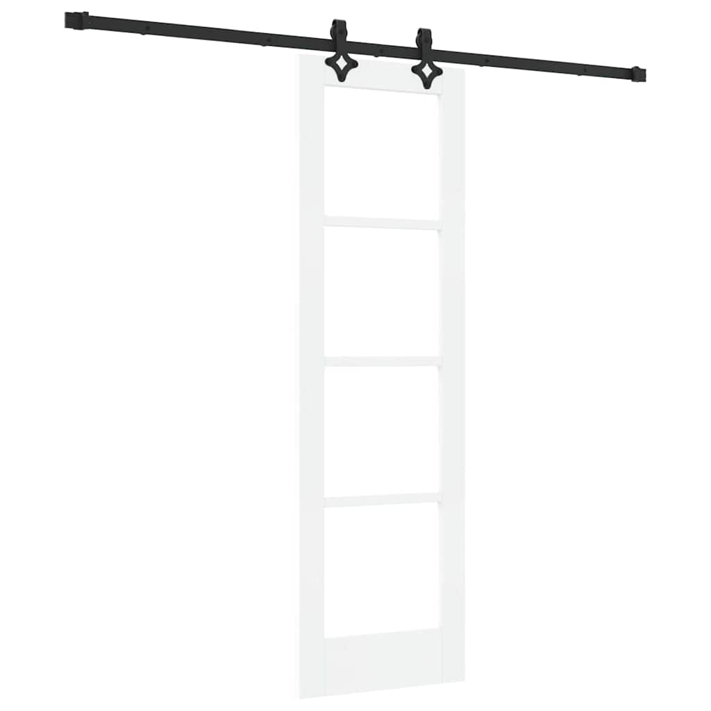 Porte coulissante 61 x 198,5 cm Bois de pin massif et verre 
