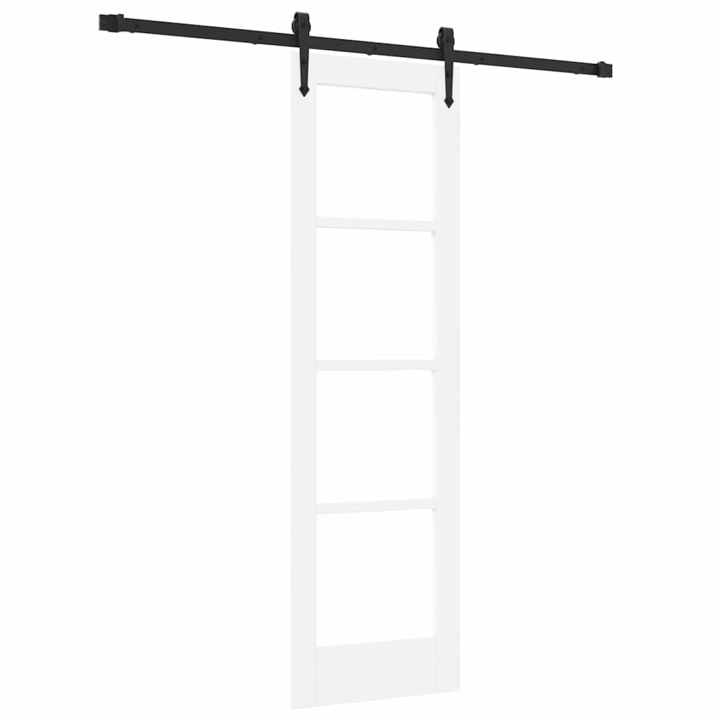Porte coulissante 61 x 198,5 cm en bois de pin massif et verre 