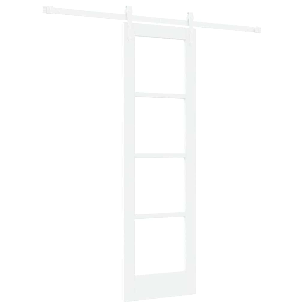 Porte coulissante 61 x 198,5 cm en bois de pin massif et verre 