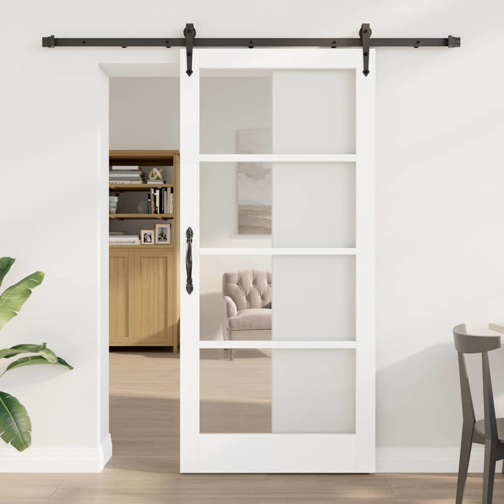 Porte coulissante noire 93 x 202 cm 
