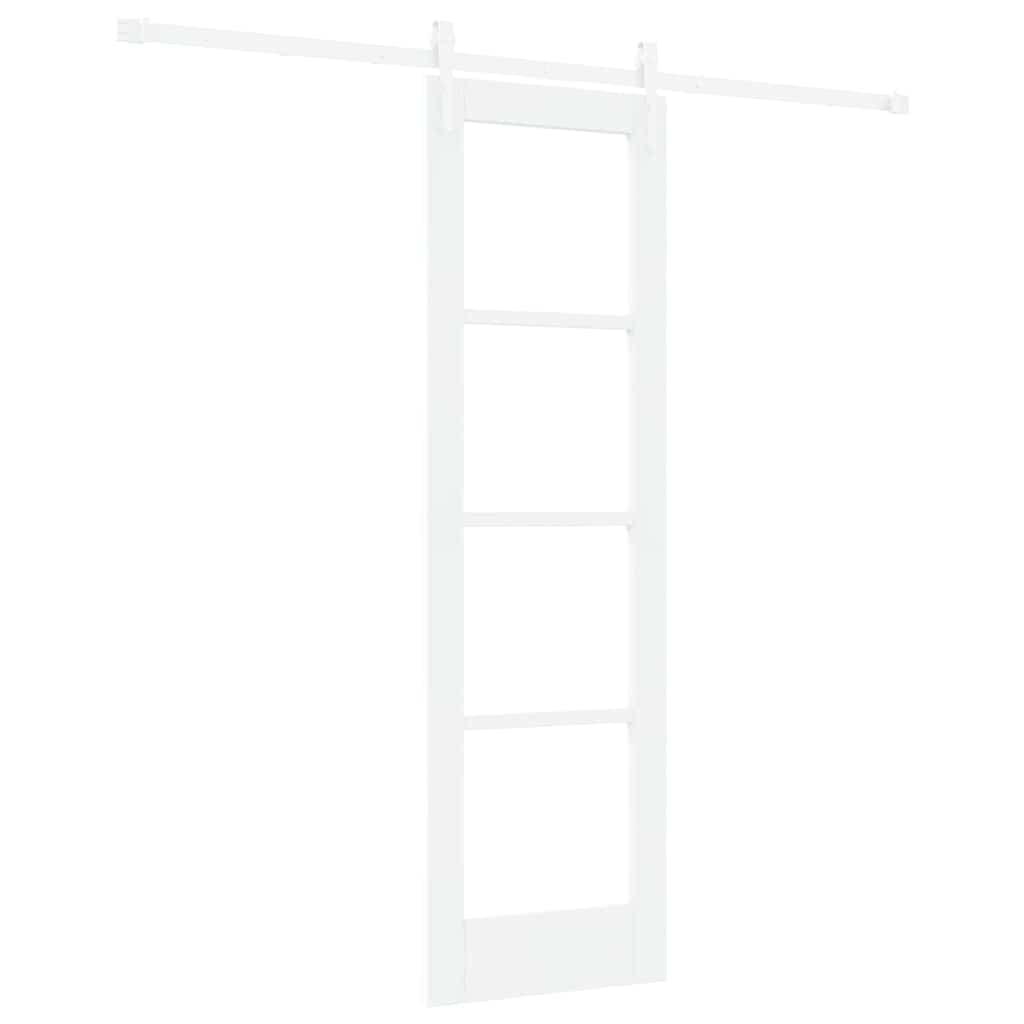 Porte coulissante 61 x 198,5 cm Bois de pin massif et verre 
