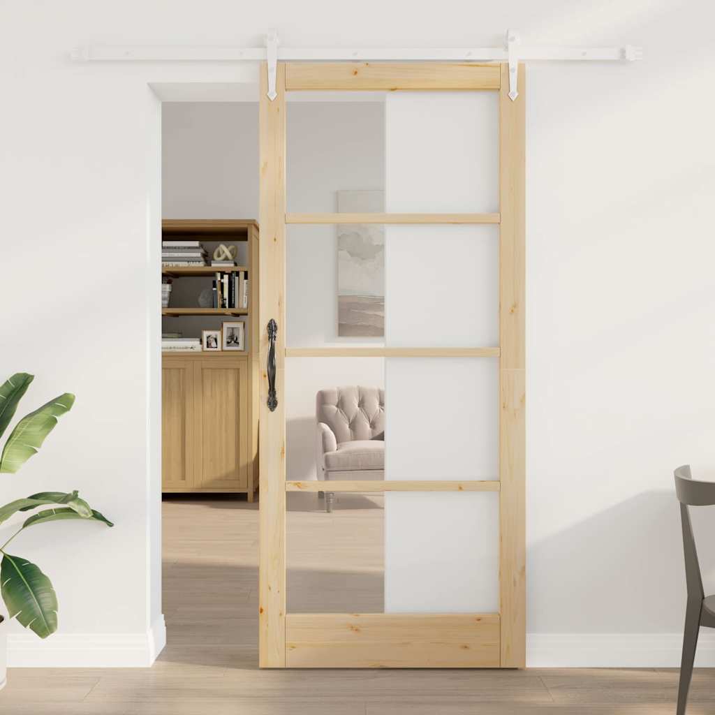 Porte coulissante naturelle 93 x 211 cm 