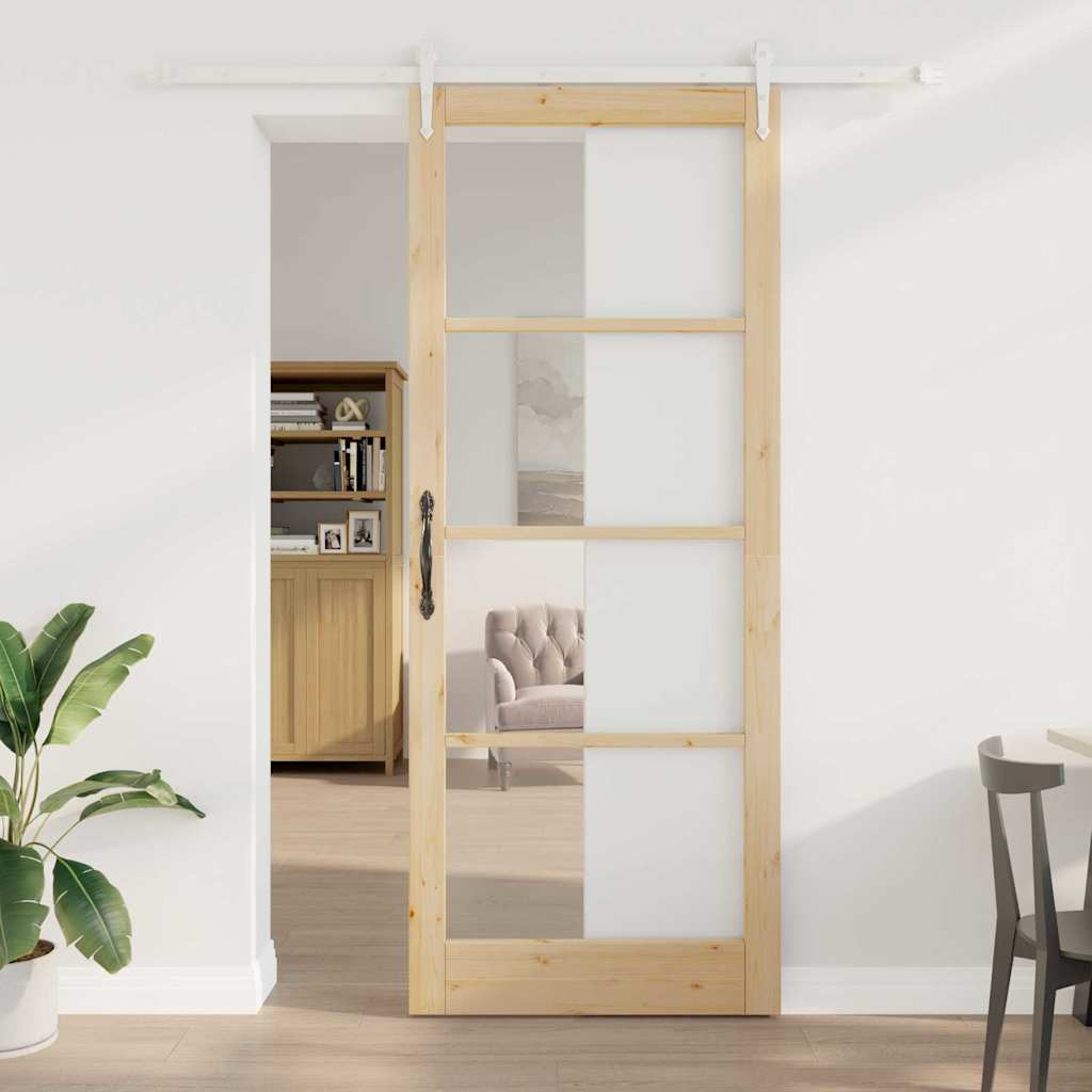 Porte coulissante naturelle 93 x 232 cm 