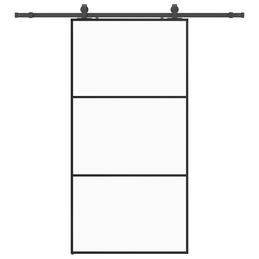 Puerta Corredera 102x205 cm Vidrio ESG Negro