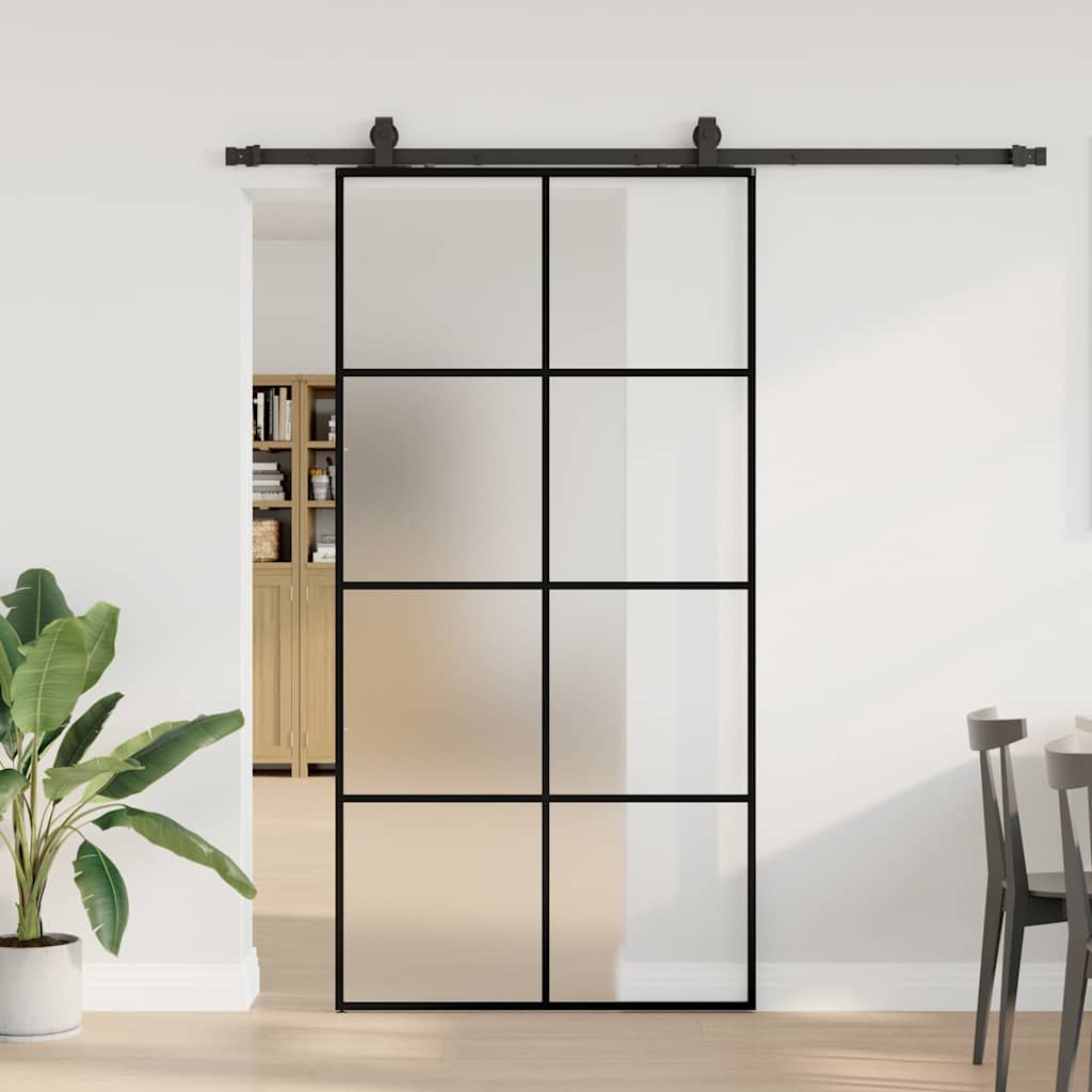 Puerta Corredera Negra 102,5x205 cm ESG Vidrio