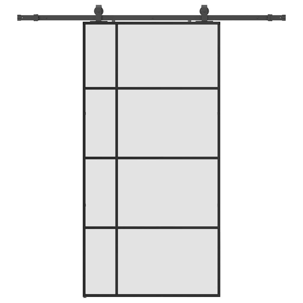 Puerta Corredera Vidrio ESG 102,5x205 cm — Kit Herrajes Negro