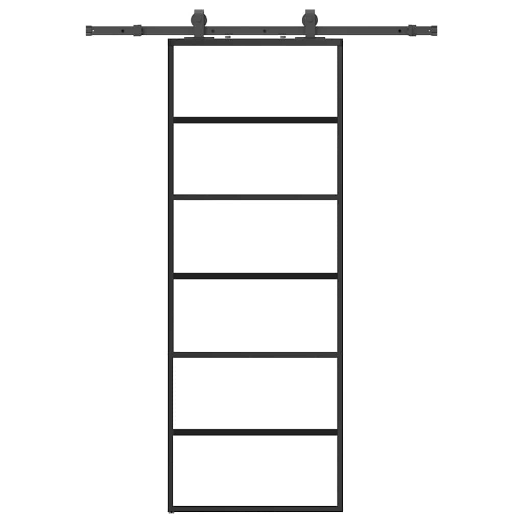 Puerta Corredera 76x205 cm ESG Vidrio Negro