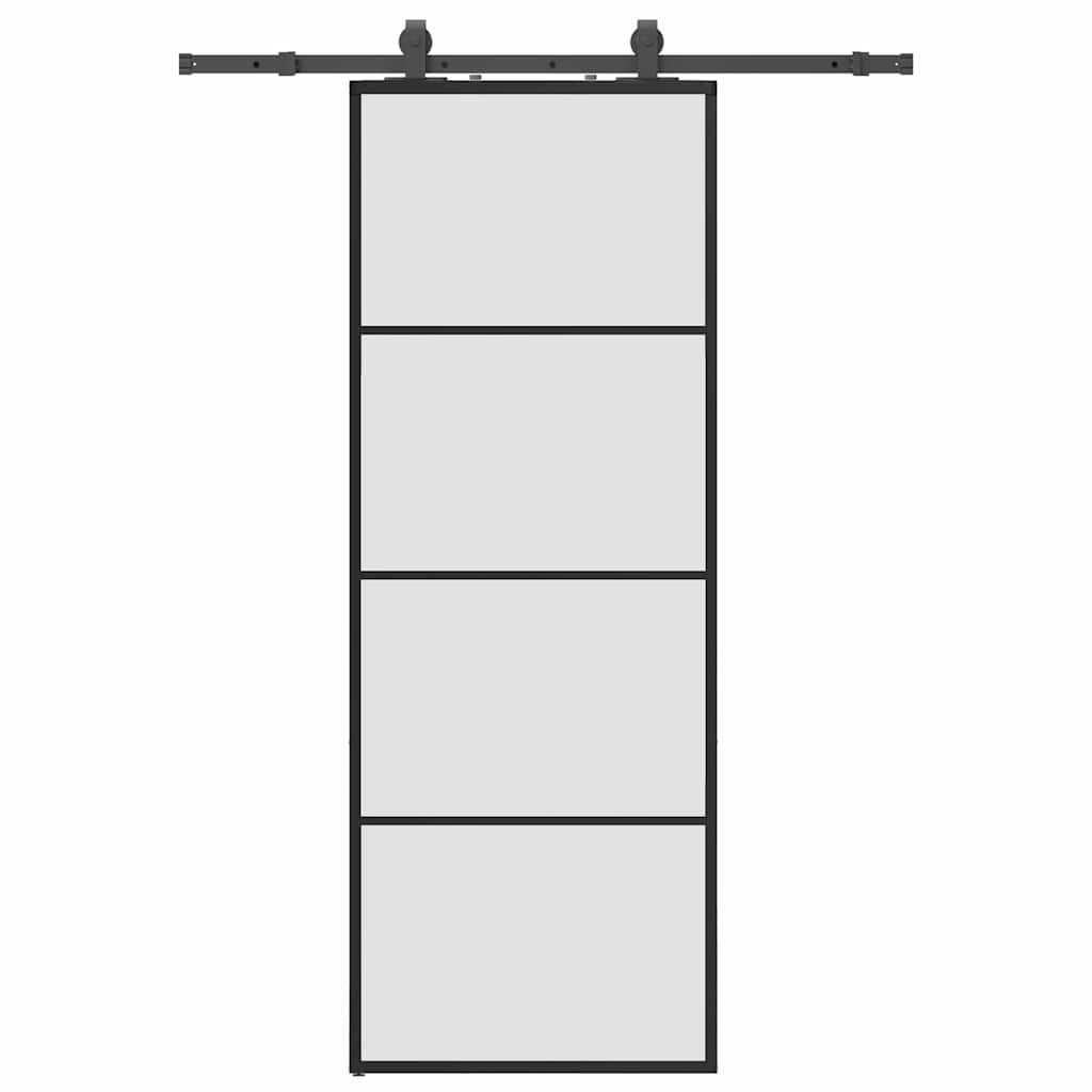 Puerta Corredera ESG Vidrio 76x205 cm — Herrajes Negros