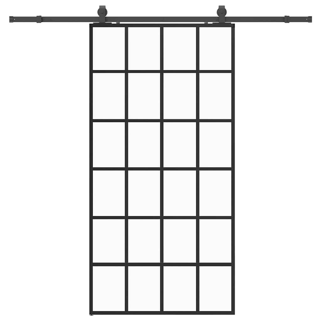 Puerta Corredera Vidrio ESG 102x205 cm — Herrajes Negros