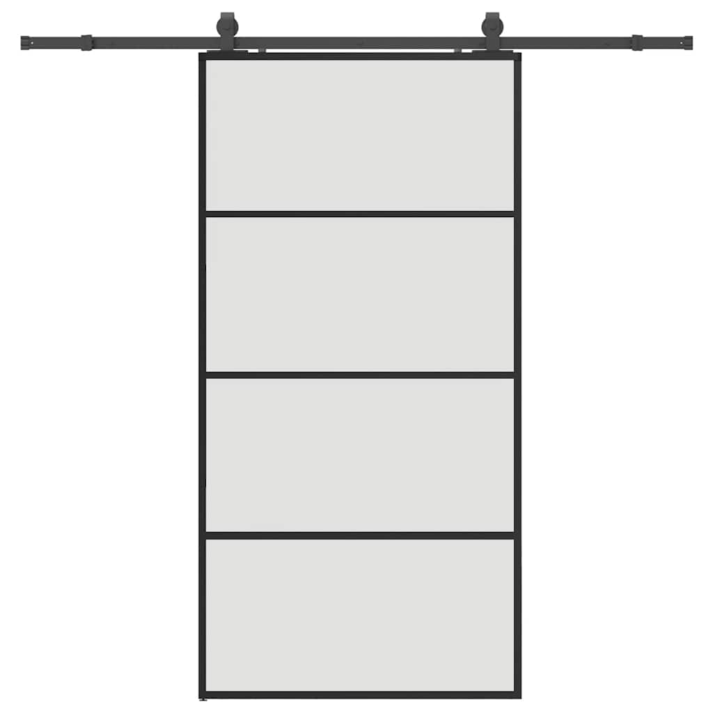Puerta Corredera Vidrio ESG 102,5x205 cm Negra