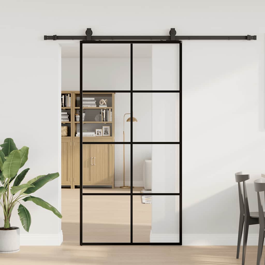 Puerta Corredera Negra 102,5x205 cm ESG Vidrio