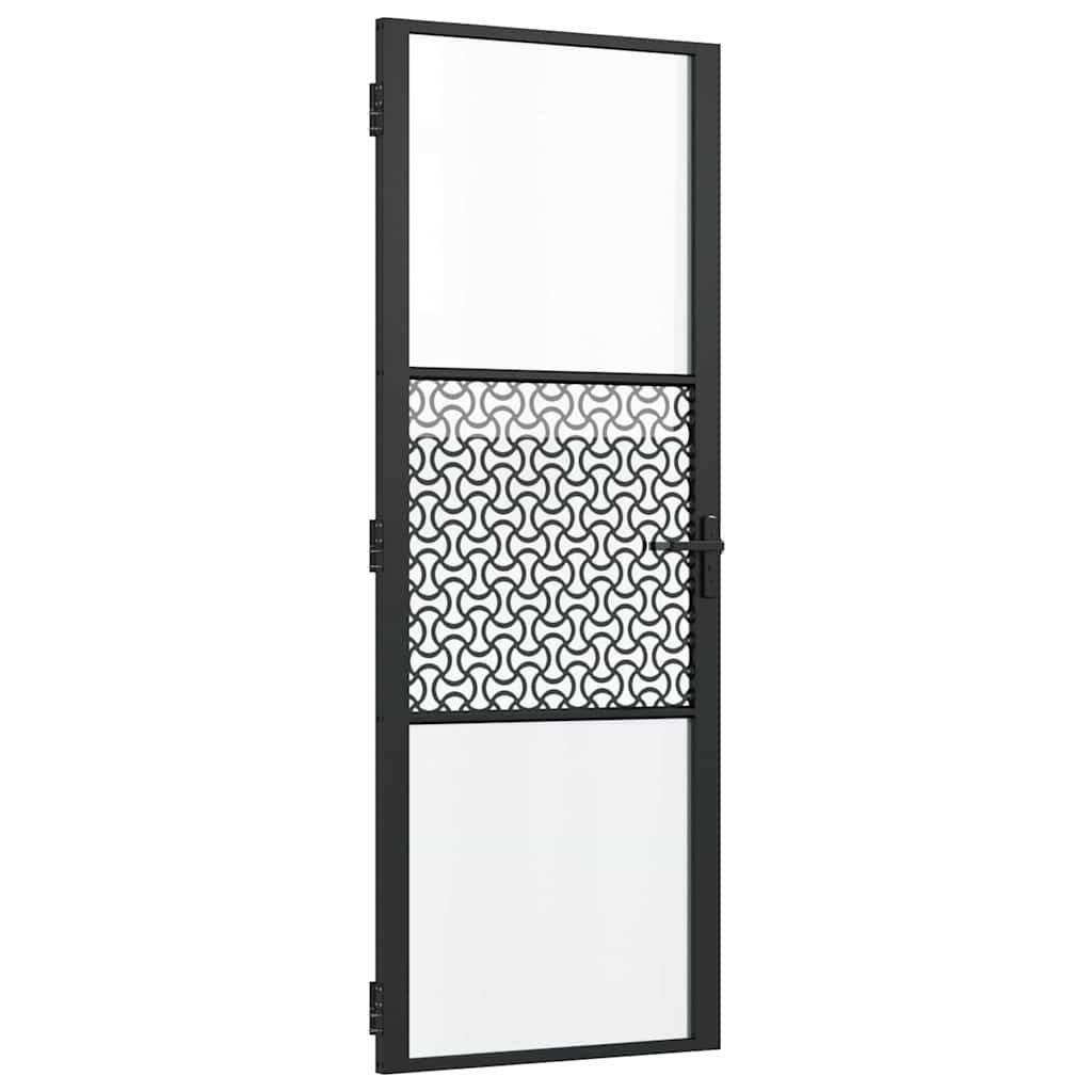 Porte en verre ajouré noir 76 x 3,5 x 201,5 cm Aluminium 