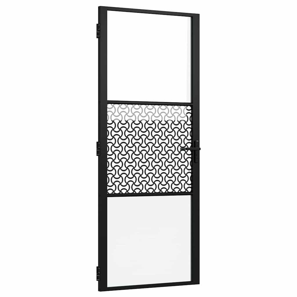 Puerta de Vidrio Calado Negro 83 x 3,5 x 201,5 cm Aluminio