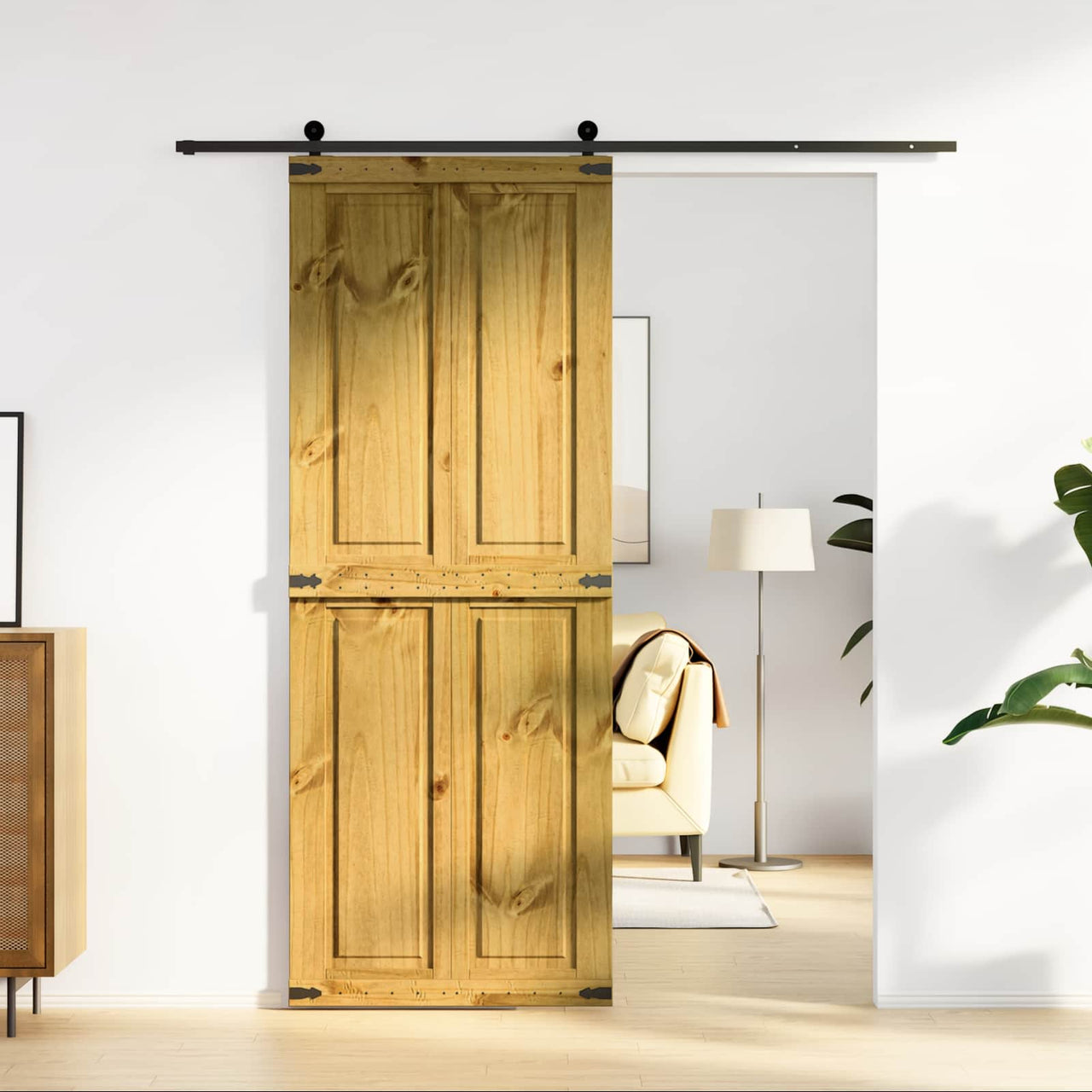 Porte coulissante Corona marron miel 80 x 210 cm 