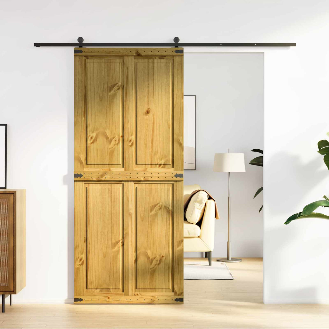 Porte coulissante Corona marron miel 90 x 210 cm 