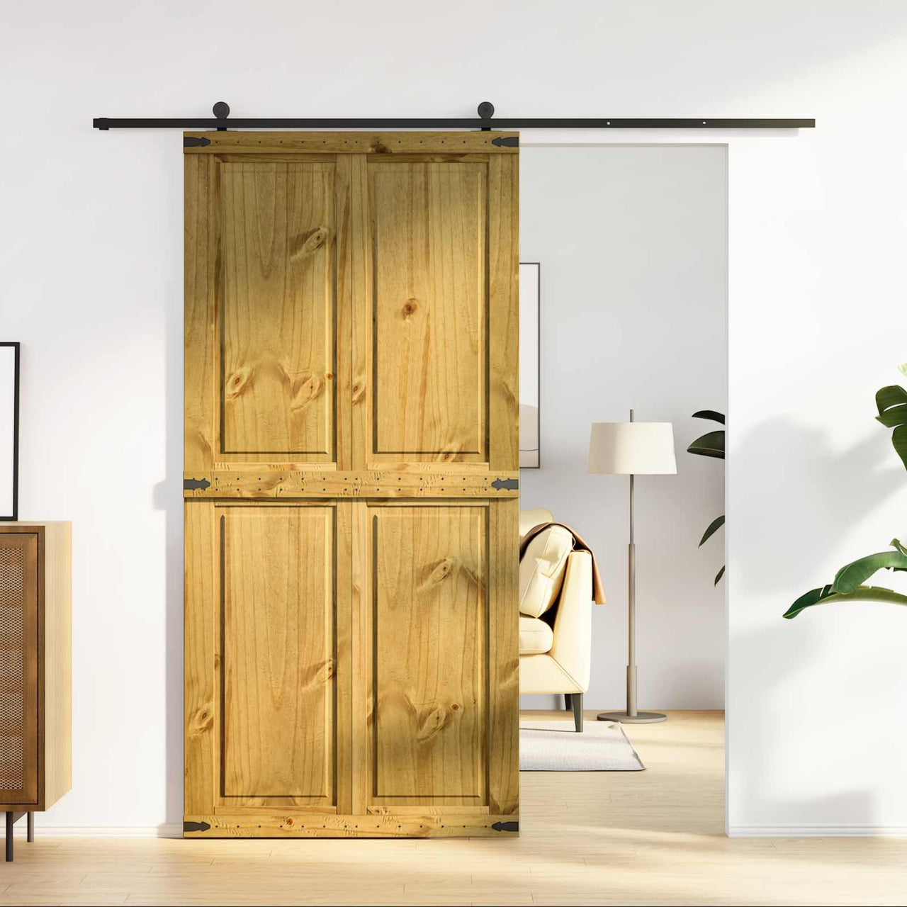Porte coulissante Corona marron miel 100 x 210 cm 