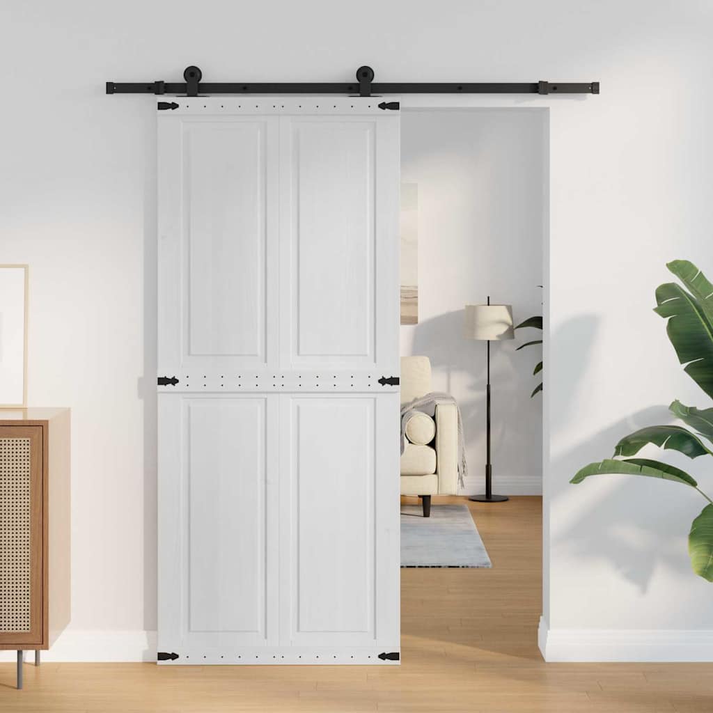 Porte coulissante Corona 90 x 210 cm en bois de pin massif 