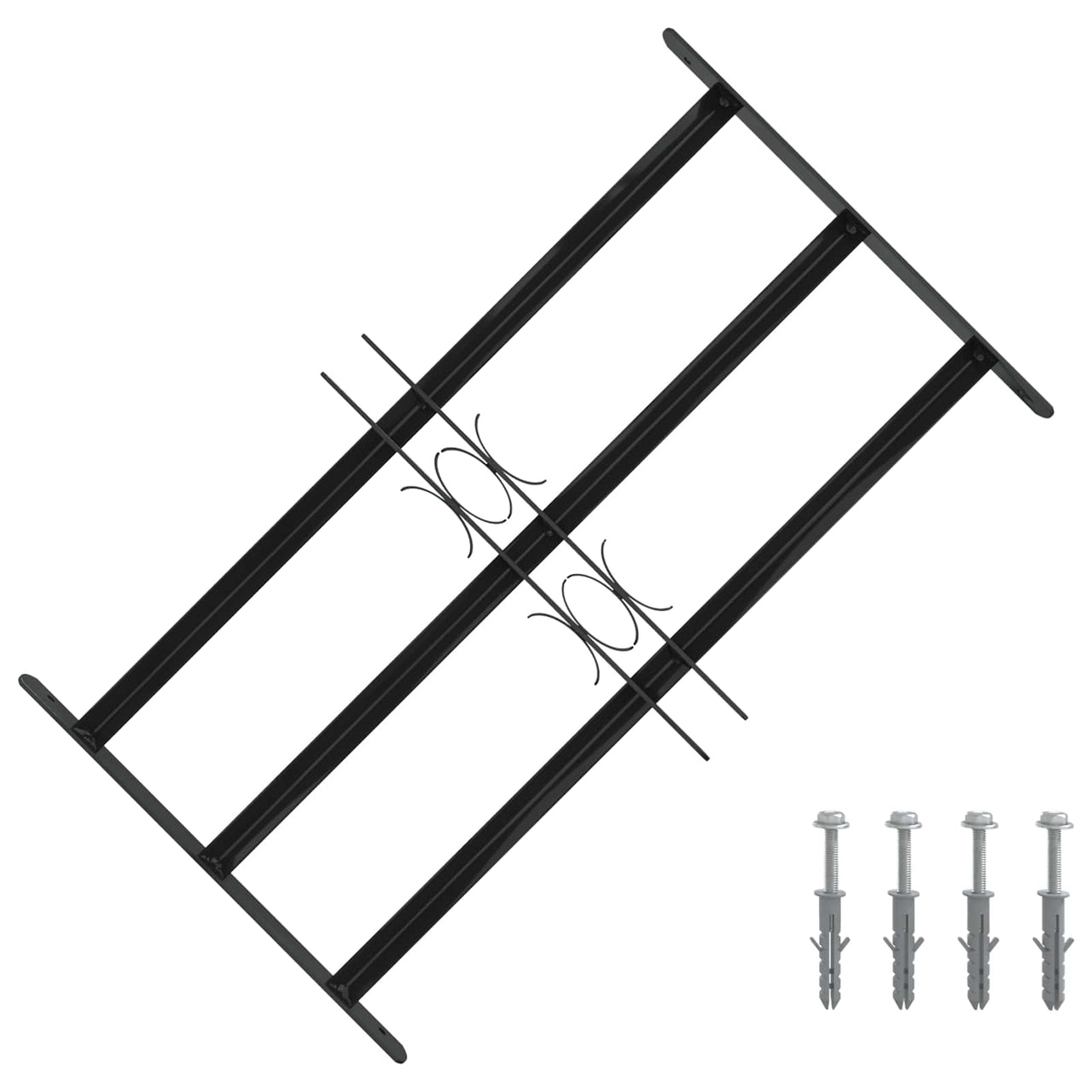 Rejilla de Ventana 75.5 x 45 cm — Acero Negro