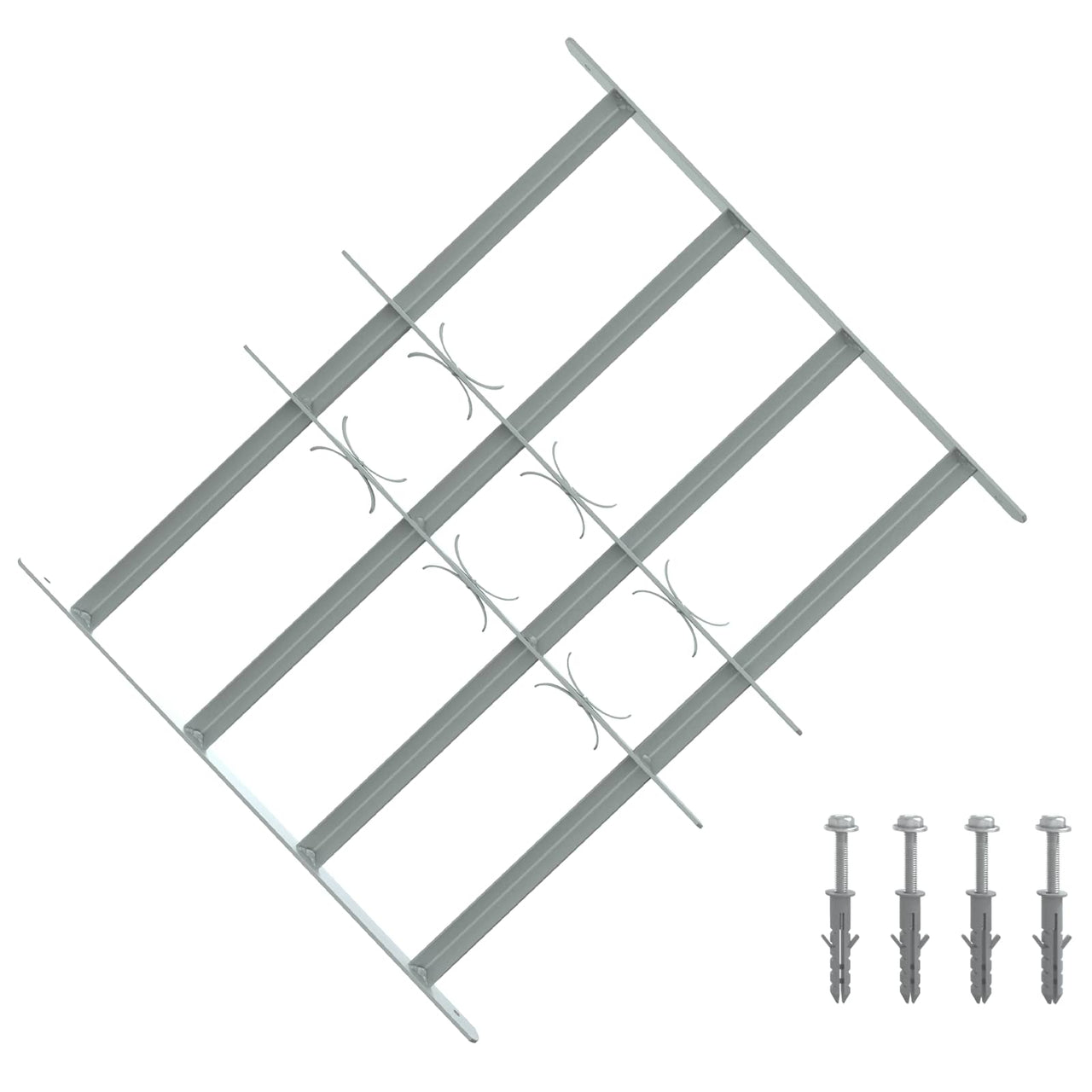 Grille de sécurité pour fenêtres avec 4 barres transversales 
