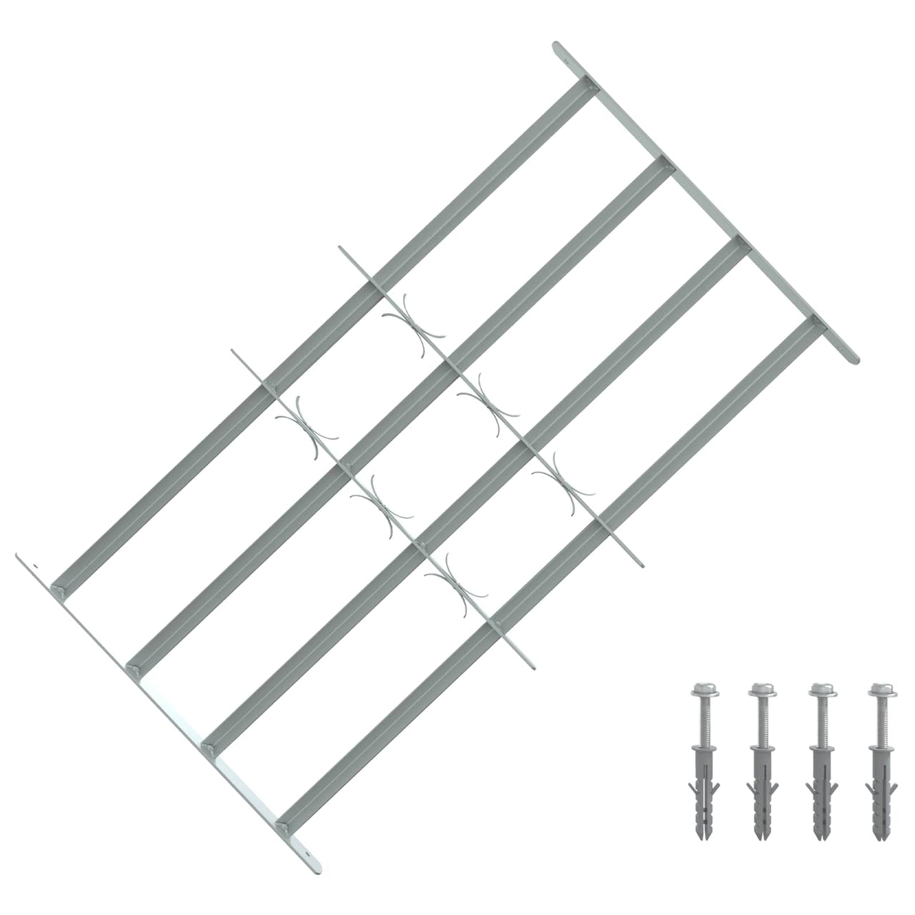 Grille de sécurité pour fenêtres avec 4 barres transversales 