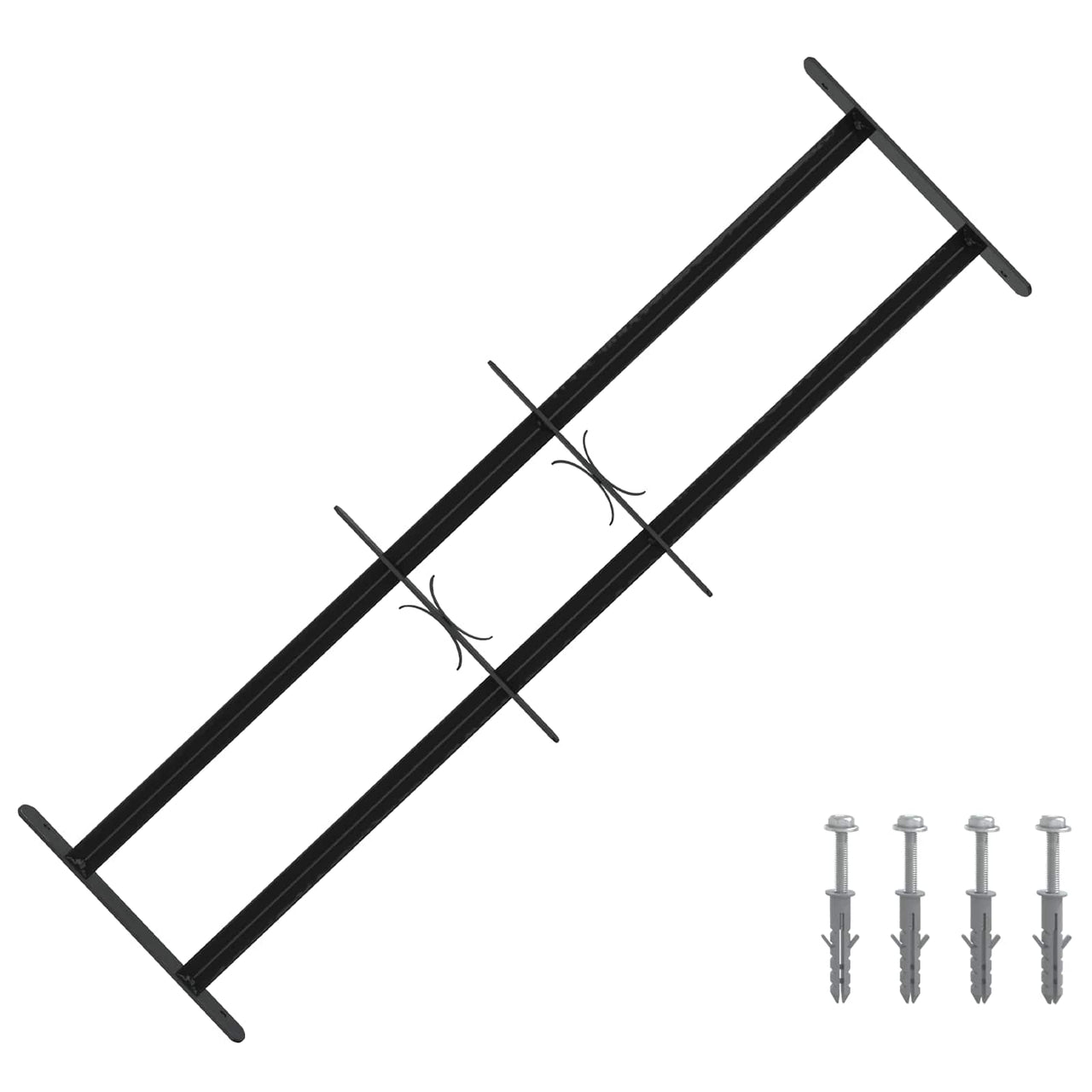 Grille de sécurité pour fenêtres avec 2 barres transversales 3 pièces 