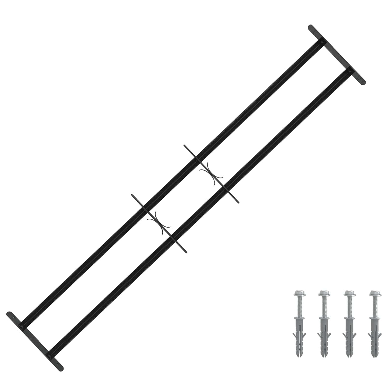 Grille de sécurité pour fenêtres avec 2 barres transversales 3 pièces 